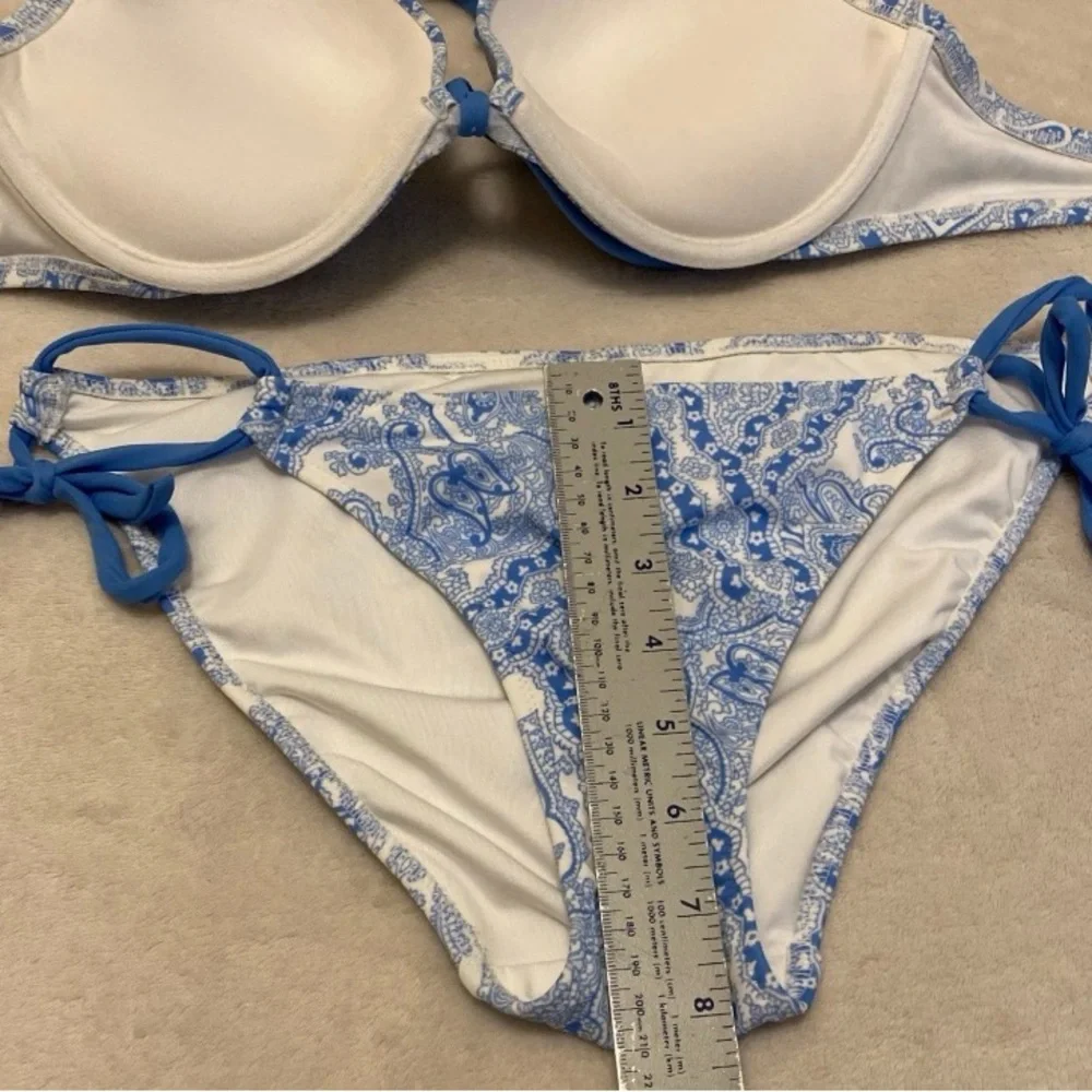Victoria's Secret Blue and White Paisley Bombshell Bikini